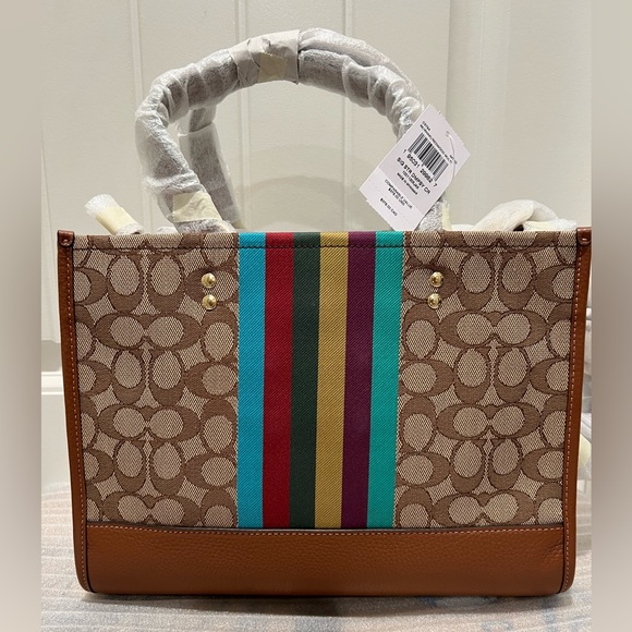 NWT Dempsey Carryall In Signature Jacquard With Stripe And Coach Patch - Picture 2 of 13